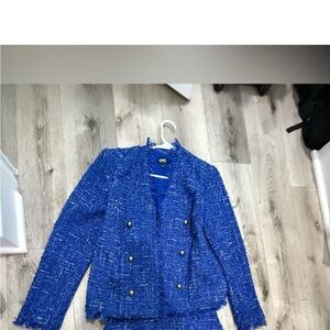 INC International Concepts Royal Blue Tweed Blazer Size Small